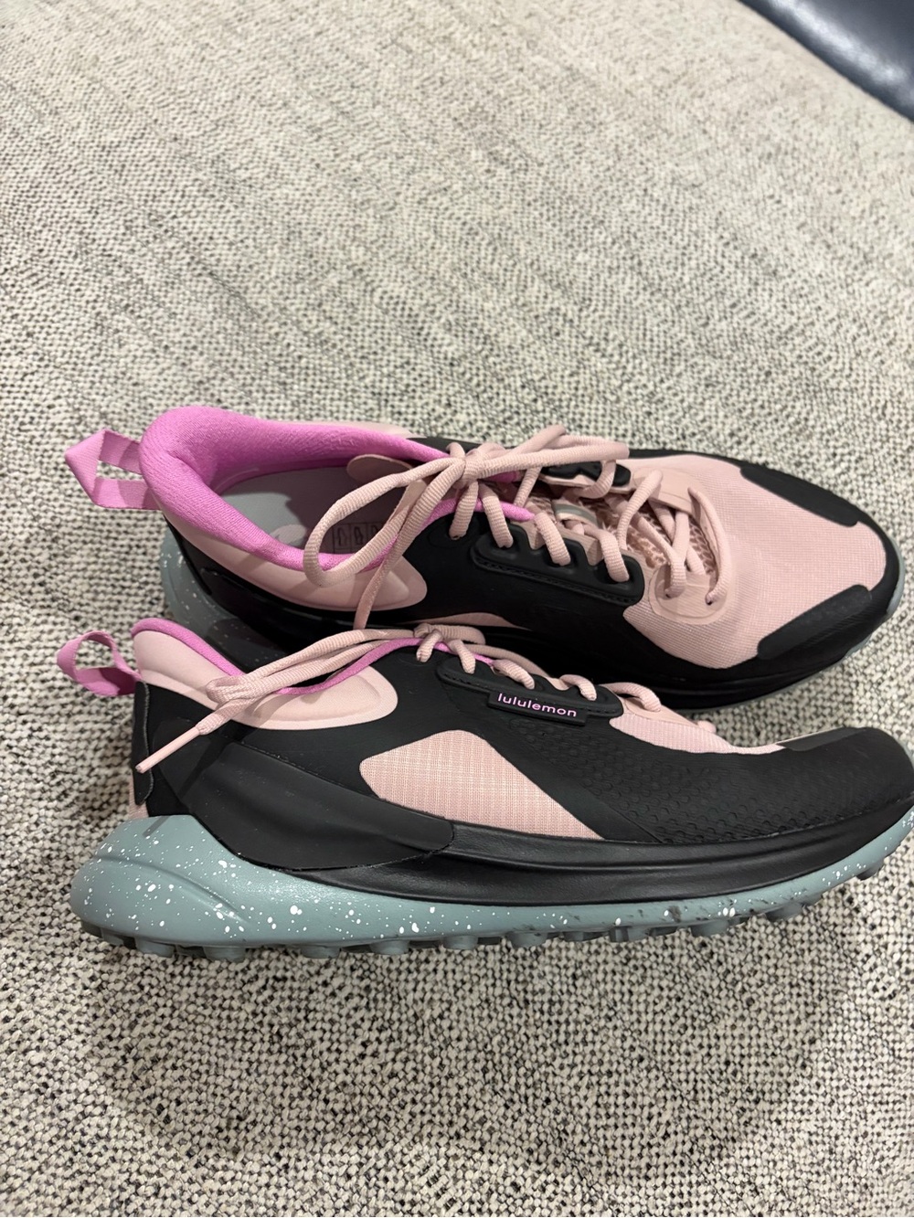 Lululemon Blissfeel Trail Women's Running Shoes in the mink berry & black size 8